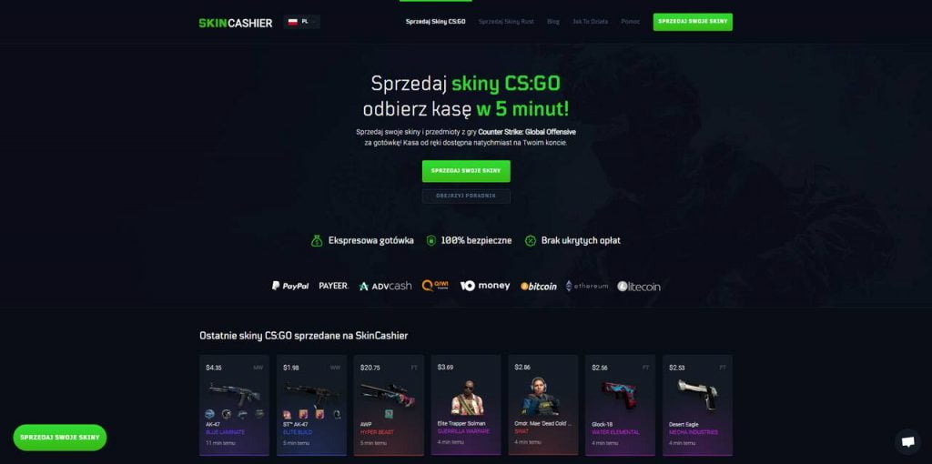 skincashier strona do sprzedazy skorek